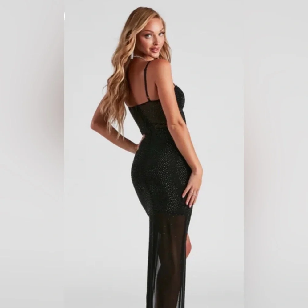 Taylor Corset Rhinestone Mesh Formal Dress size S - Picture 2 of 9